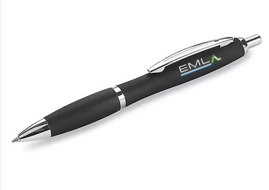 a pen with an eml logo on it
